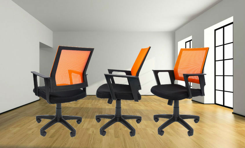 Слайд 8-Офисное кресло РК 15 спинка орнжевая сетка